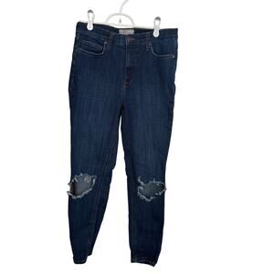 Free People Jeans Women's Blue Distressed Denim Stretch Medium Wash Sz 30R